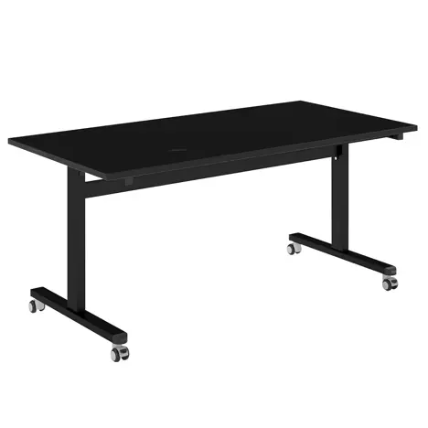 Pro Flip Rectangular Table - W1600 x D800 x H725mm - Black Legs - Black